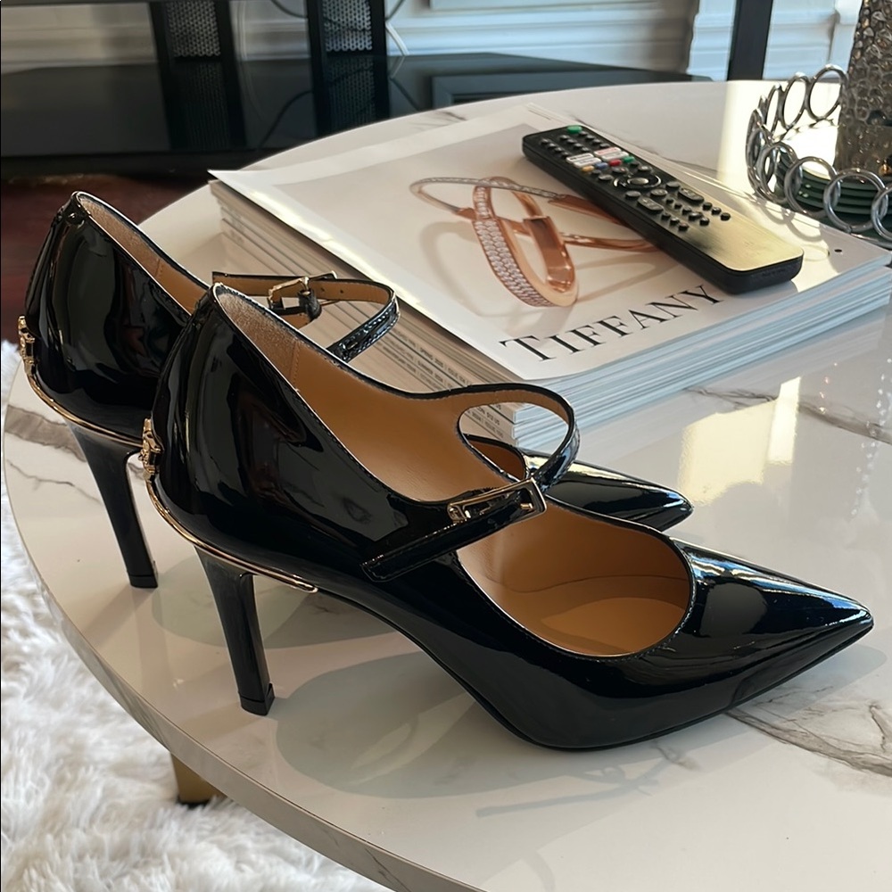 Giovani Fabiani pump in black patent leather with gold accent - Picture 3 of 8